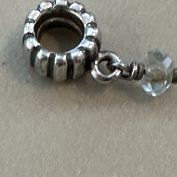 Authentic PANDORA SILVER Birthstone MARCH AQUAMARINE DANGLE CHARM - EUC - Picture 10 of 13